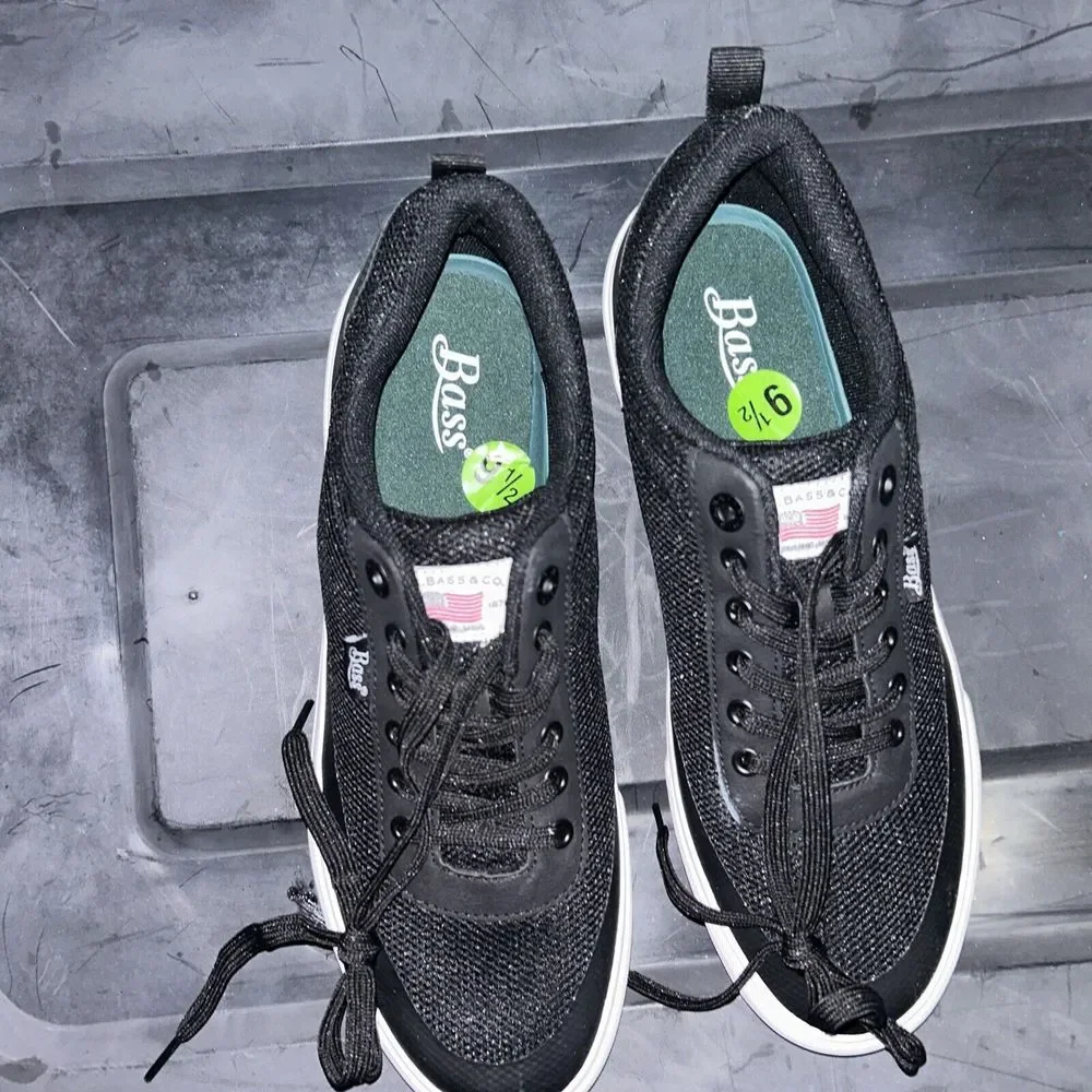 G.H. Bass & Co. Men's Bareboat-Mesh Sneakers Low-Top Shoes Black‎